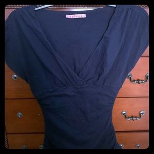 Navy blue velvet top size small